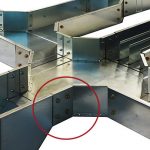 Connector for mounting two fittings. 150 x 100 mm
