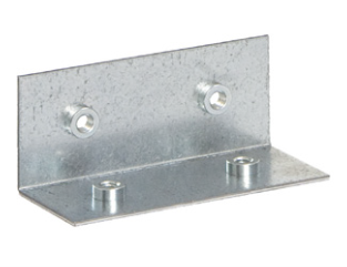 Connector for trunking, one-sided at 90° with pressed-in nuts M6, 200 x 100 mm